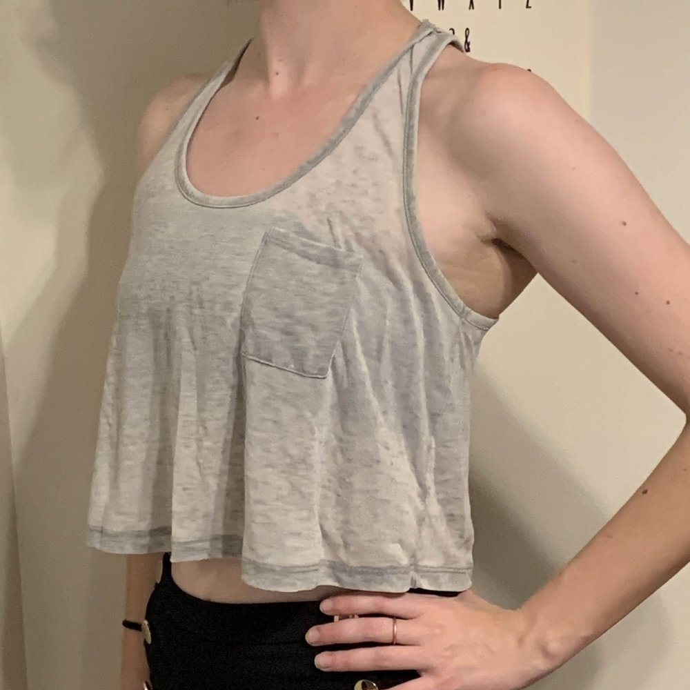 Grey Crop Tank Top
